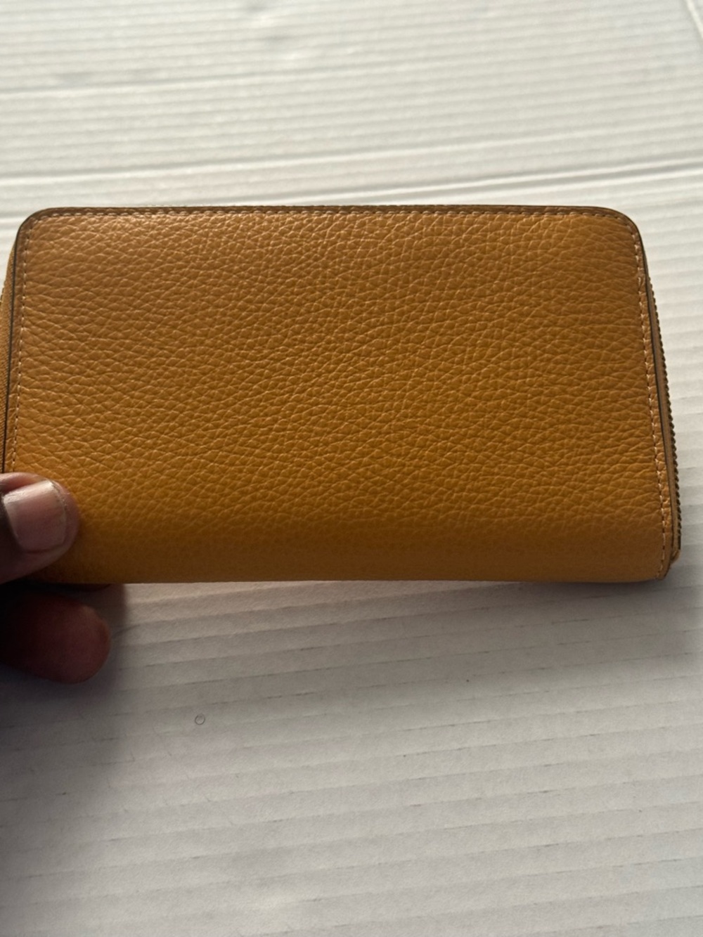 Coach Mustard Pebbled Leather Continental Wallet - Picture 7 of 8